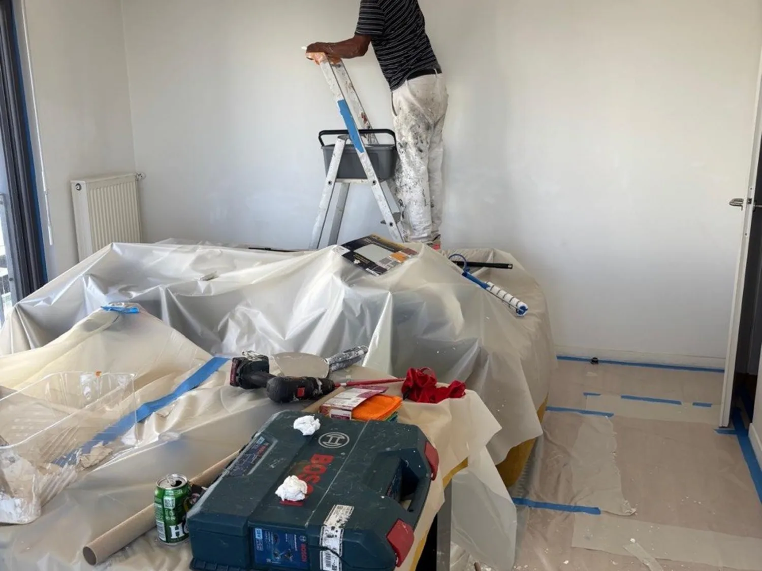 Réalisation : Préparation plafond peinture — Peinture intérieure